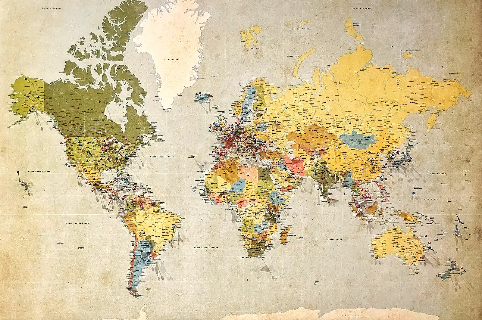 A world map highlighting regions with different CV and resume conventions.
