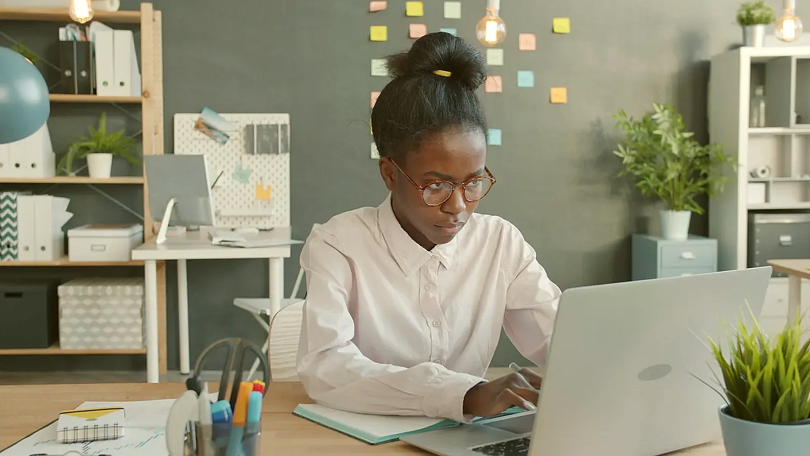 A professional reviewing their resume summary on a laptop screen.