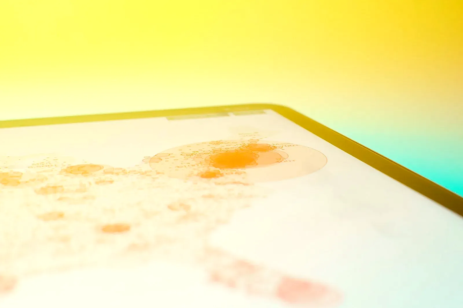 A heatmap showing where readers focus on a resume, concentrated on the top and left side.